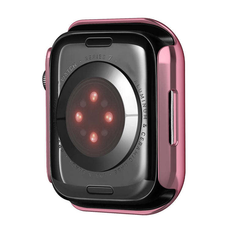 Mega Fed Apple Watch Series 7 41mm Cover med Skærmbeskytter i Plastik og Hærdet Glas - Pink#serie_3