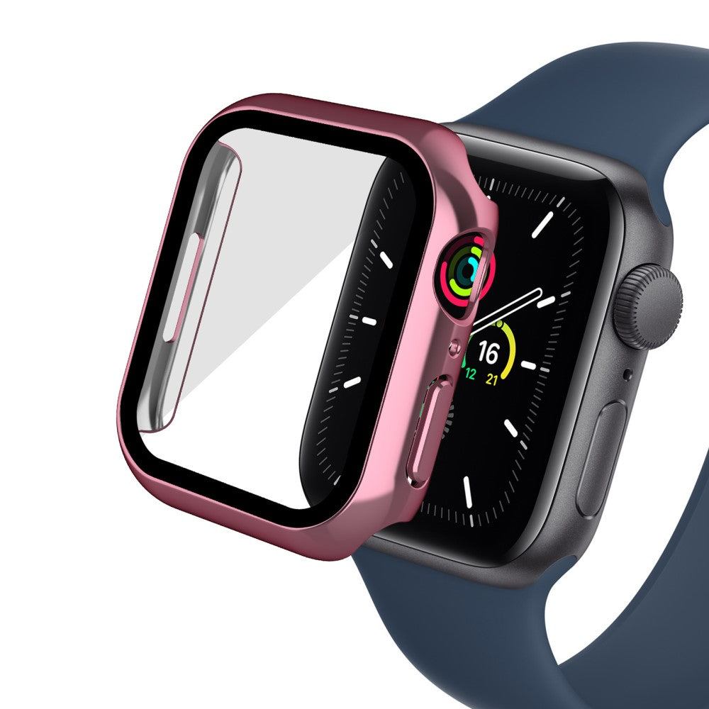 Mega Fed Apple Watch Series 7 41mm Cover med Skærmbeskytter i Plastik og Hærdet Glas - Pink#serie_3