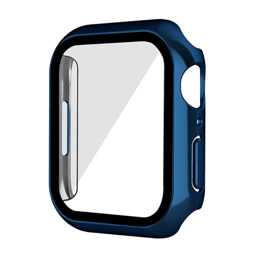 Mega Fed Apple Watch Series 7 41mm Cover med Skærmbeskytter i Plastik og Hærdet Glas - Blå#serie_6