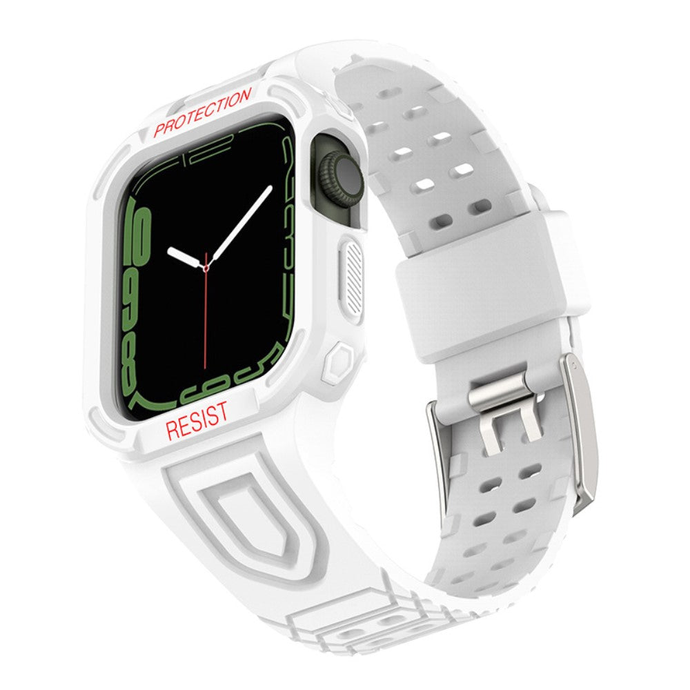 Apple Watch Series 7 41mm Silikone Rem med Cover - Hvid#serie_3