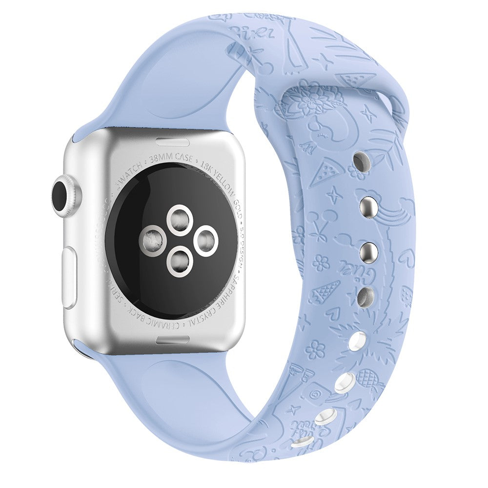 Skøn Apple Watch Series 7 41mm Silikone Rem - Blå#serie_11