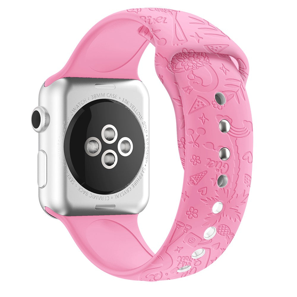 Skøn Apple Watch Series 7 41mm Silikone Rem - Pink#serie_12