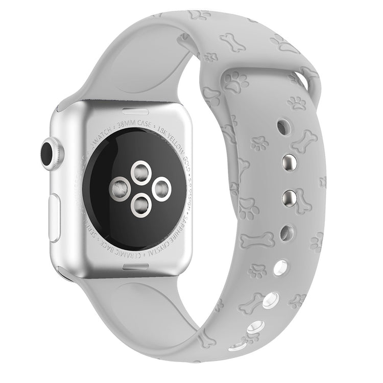 Skøn Apple Watch Series 7 41mm Silikone Rem - Sølv#serie_19