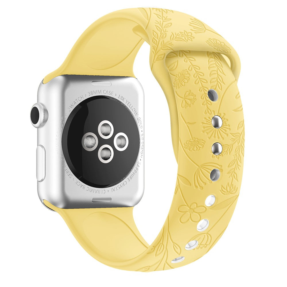 Skøn Apple Watch Series 7 41mm Silikone Rem - Gul#serie_23