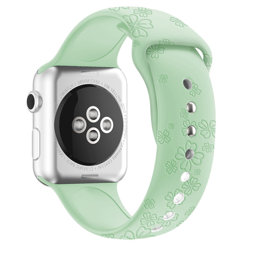 Skøn Apple Watch Series 7 41mm Silikone Rem - Grøn#serie_6