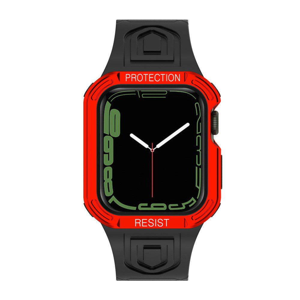 Apple Watch Series 7 41mm Plastik Rem med Etui - Sort#serie_11