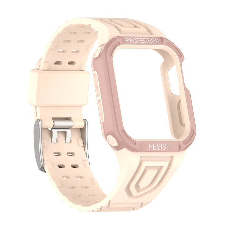 Apple Watch Series 7 41mm Plastik Rem med Etui - Pink#serie_13