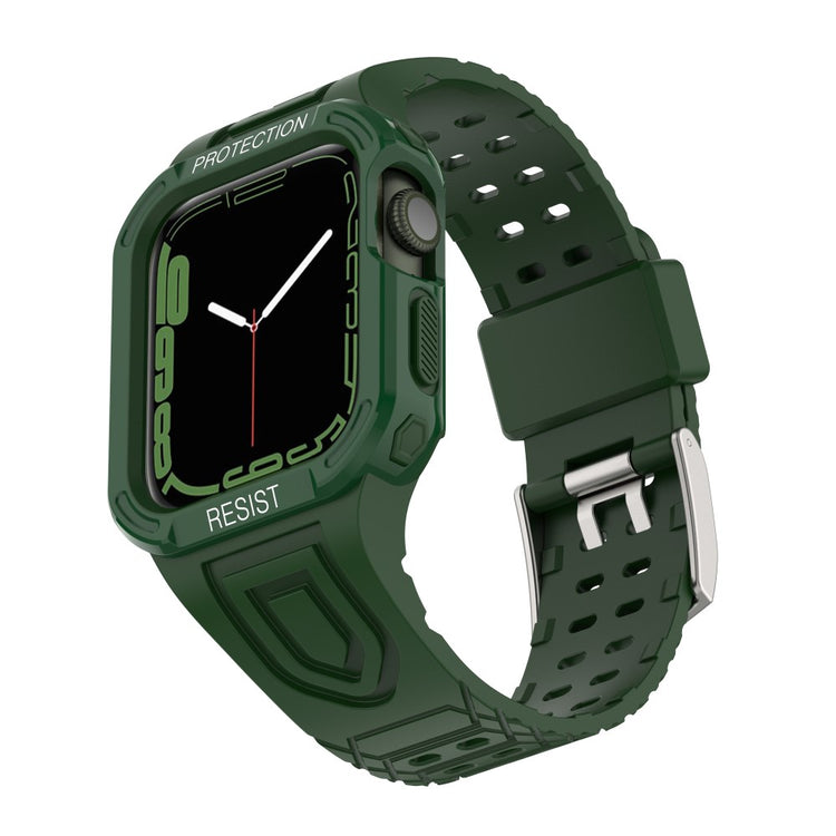 Apple Watch Series 7 41mm Plastik Rem med Etui - Grøn#serie_2