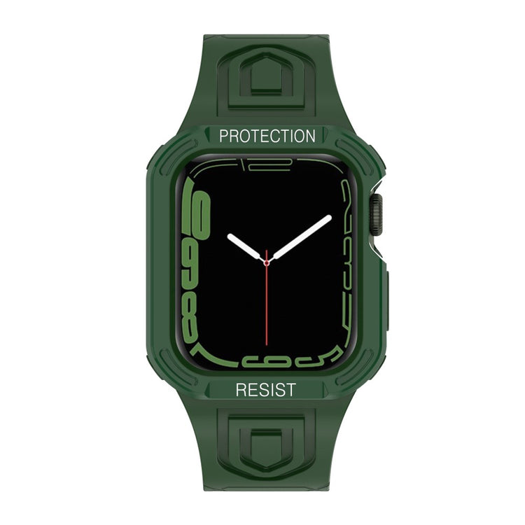 Apple Watch Series 7 41mm Plastik Rem med Etui - Grøn#serie_2