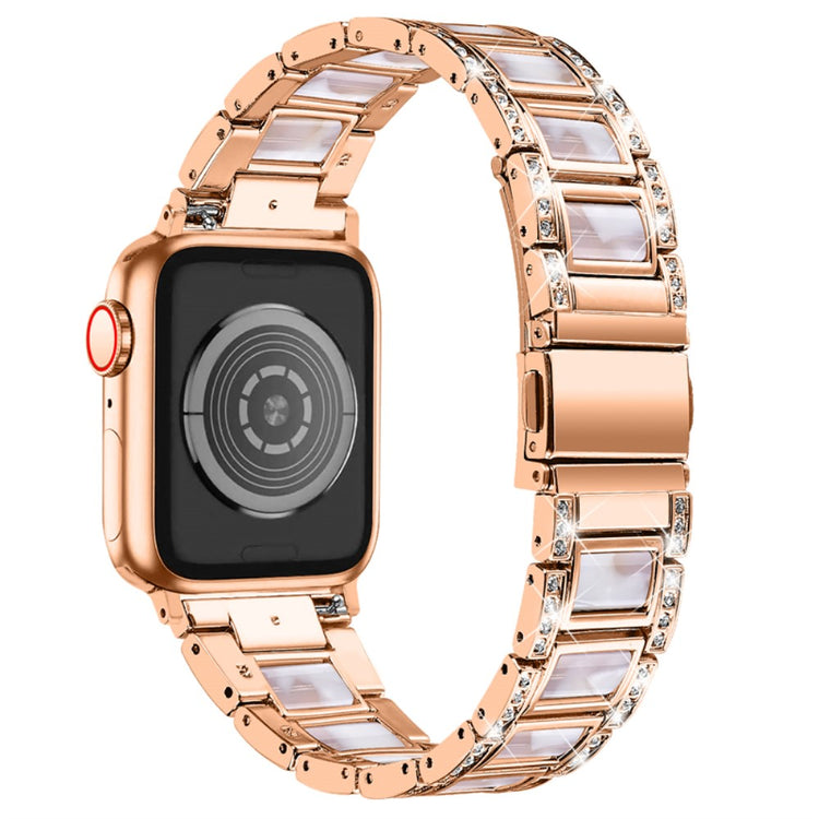 Mega sejt Apple Watch Series 7 41mm Metal og Rhinsten Rem - Pink#serie_12