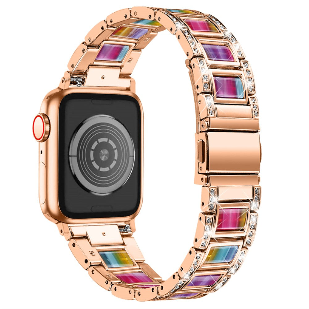 Mega sejt Apple Watch Series 7 41mm Metal og Rhinsten Rem - Pink#serie_17