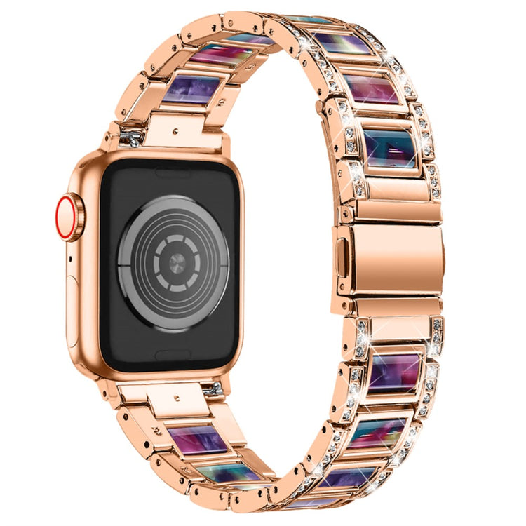 Mega sejt Apple Watch Series 7 41mm Metal og Rhinsten Rem - Pink#serie_18