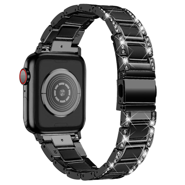 Mega sejt Apple Watch Series 7 41mm Metal og Rhinsten Rem - Sort#serie_9