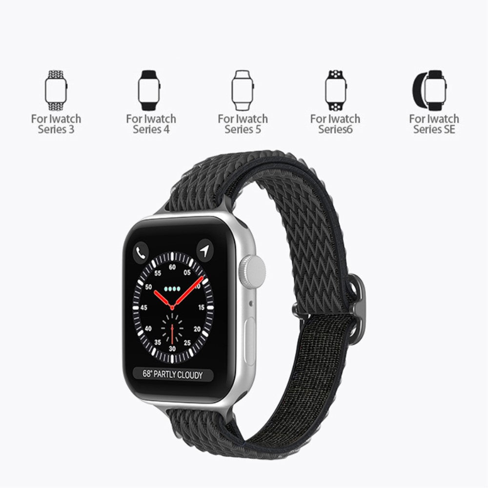 Helt vildt elegant Apple Watch Series 7 41mm Stof Urrem - Sort#serie_7