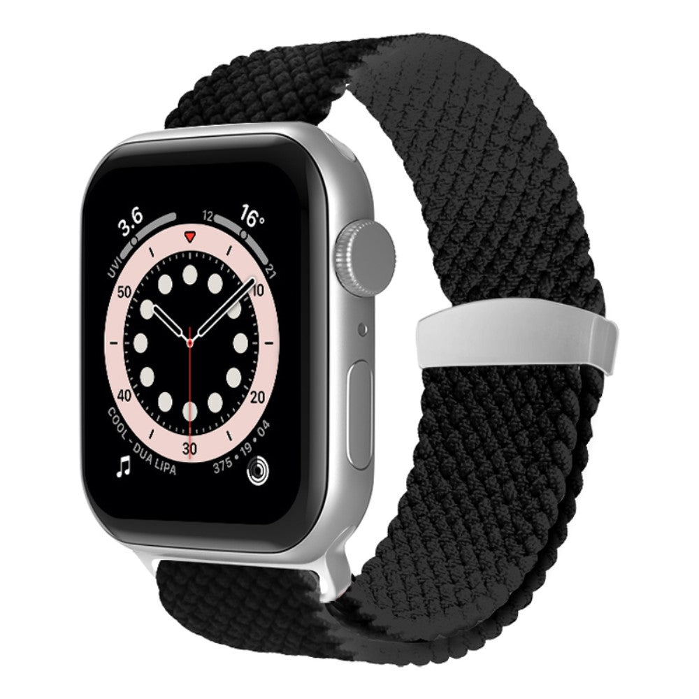 Tidsløst Apple Watch Series 7 41mm Stof Urrem - Sort#serie_6