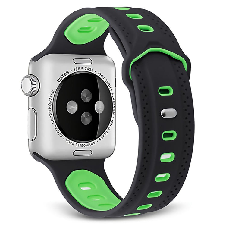 Vildt pænt Apple Watch Series 7 41mm Silikone Urrem - Sort#serie_4