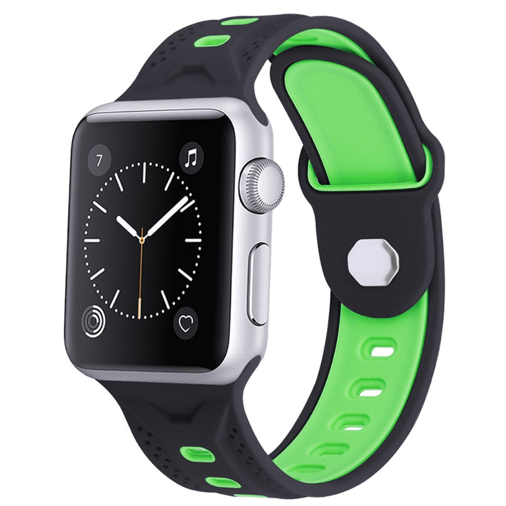 Vildt pænt Apple Watch Series 7 41mm Silikone Urrem - Sort#serie_4