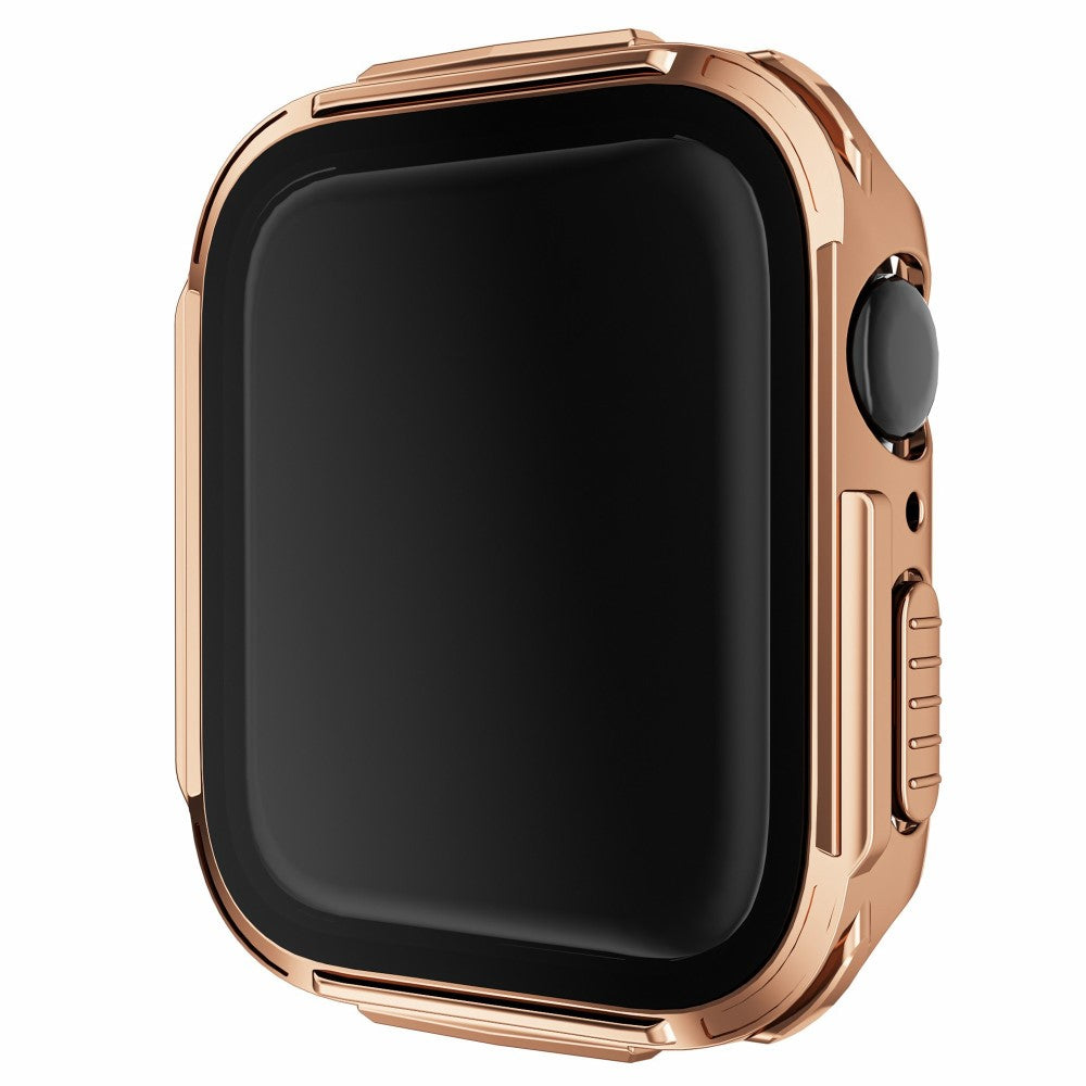 Vildt Flot Apple Watch Series 7 41mm Cover med Skærmbeskytter i Plastik og Hærdet Glas - Pink#serie_5