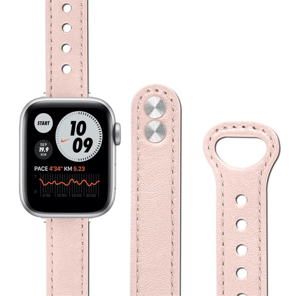 Rigtigt cool Universal Apple Ægte læder Urrem - Pink#serie_4