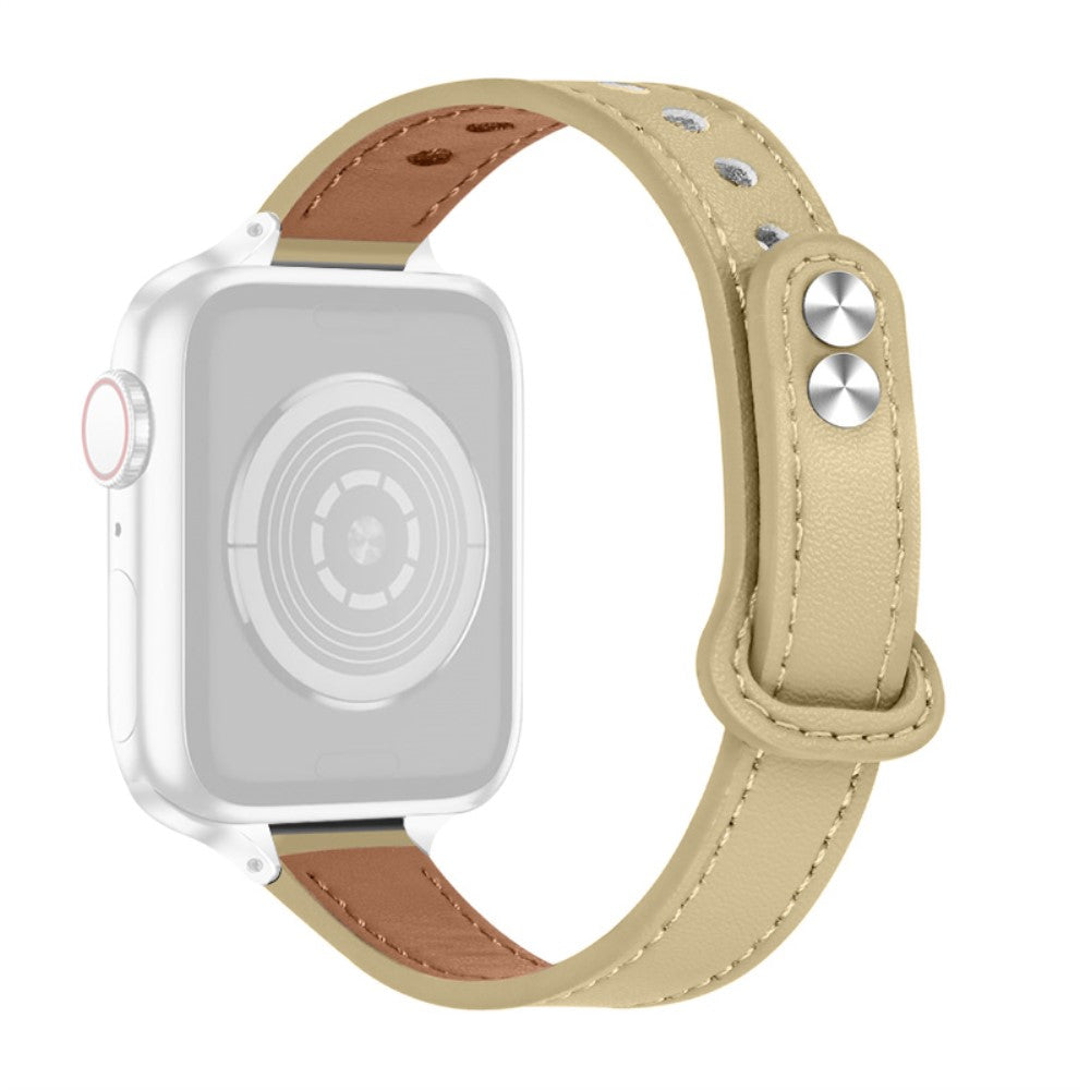 Rigtigt cool Universal Apple Ægte læder Urrem - Beige#serie_5