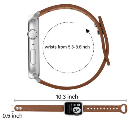 Smuk Universal Apple Ægte læder Urrem - Brun#serie_11