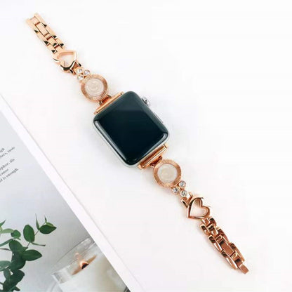 Stilfuld Universal Apple Metal og  Rhinsten Urrem - Pink#serie_1