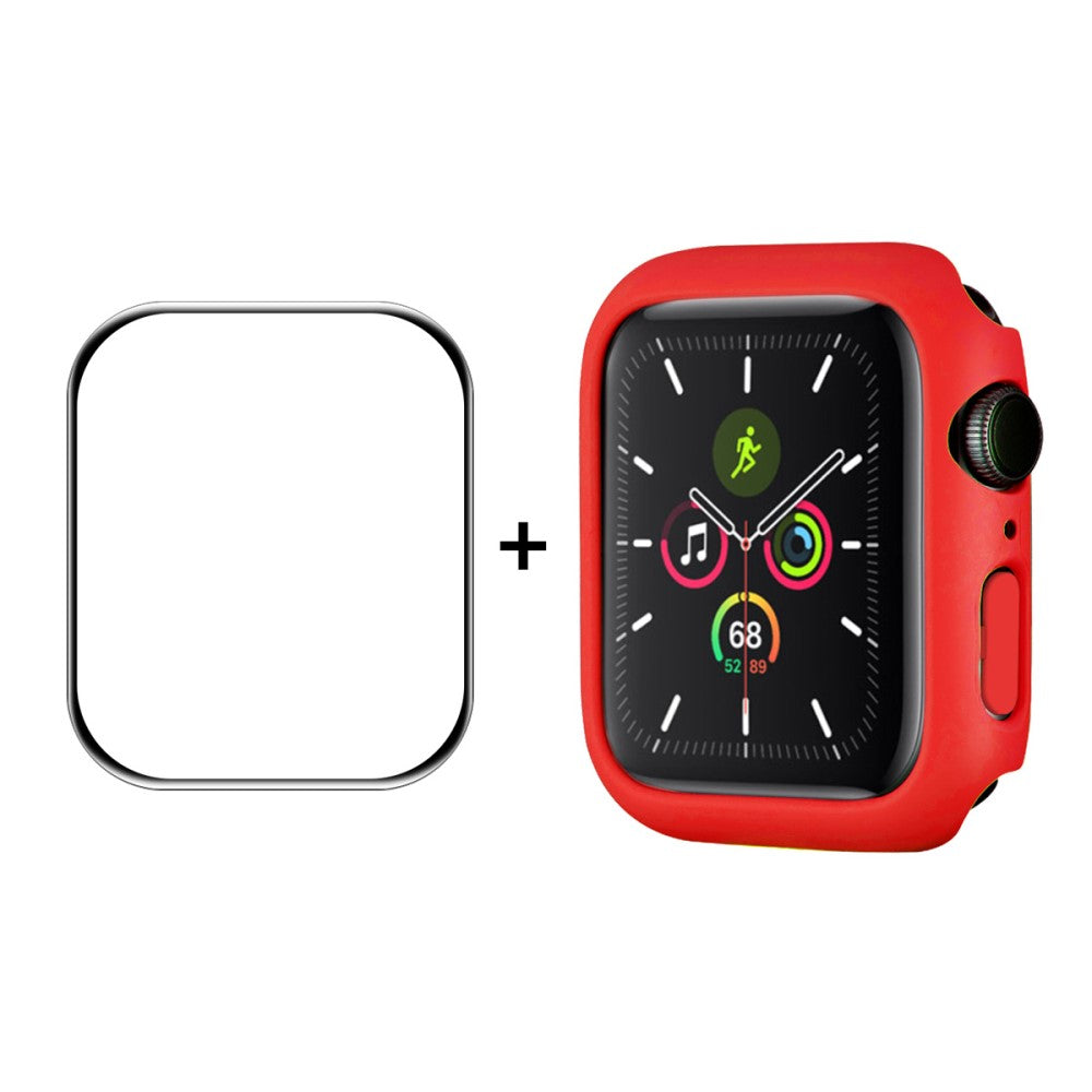 Godt Apple Watch Series 7 45mm Cover med Skærmbeskytter i Hærdet Glas - Rød#serie_2