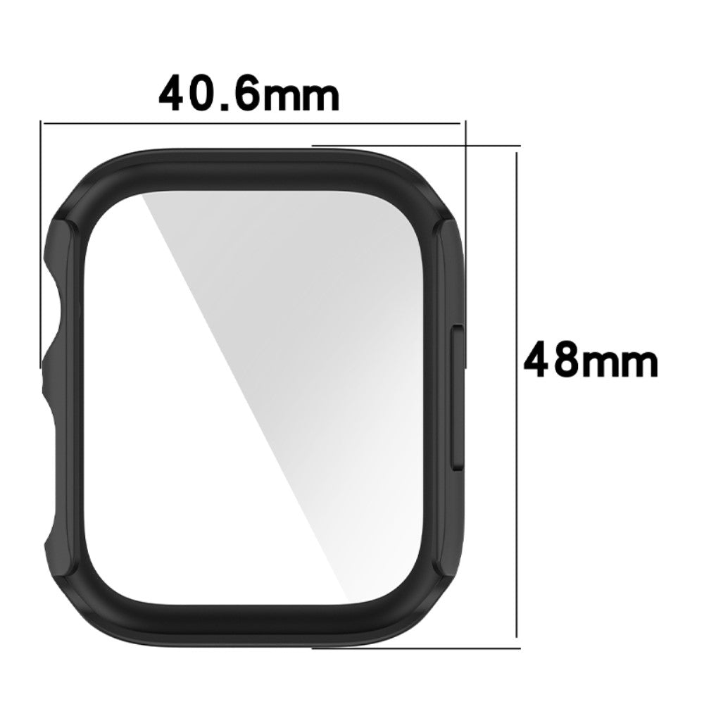 Beskyttende Apple Watch Series 7 45mm Cover med Skærmbeskytter i Plastik og Hærdet Glas - Sølv#serie_2