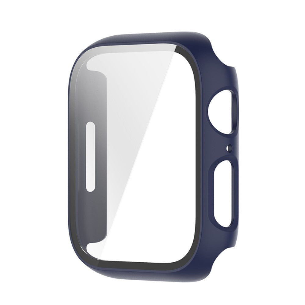 Beskyttende Apple Watch Series 7 45mm Cover med Skærmbeskytter i Plastik og Hærdet Glas - Blå#serie_3