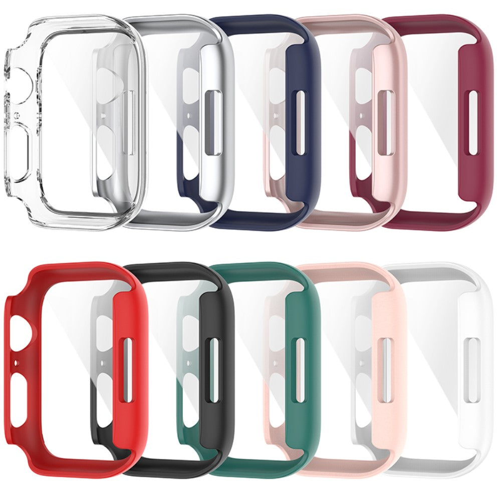 Beskyttende Apple Watch Series 7 45mm Cover med Skærmbeskytter i Plastik og Hærdet Glas - Blå#serie_3