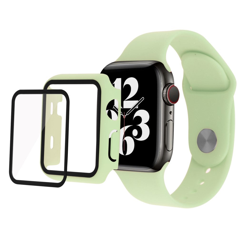 Apple Watch Series 7 45mm Plastik Cover med Rem og Hærdet Glas - Grøn#serie_1