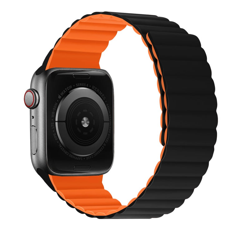 Rigtigt hårdfør Apple Watch Series 7 45mm Silikone Rem - Sort#serie_1