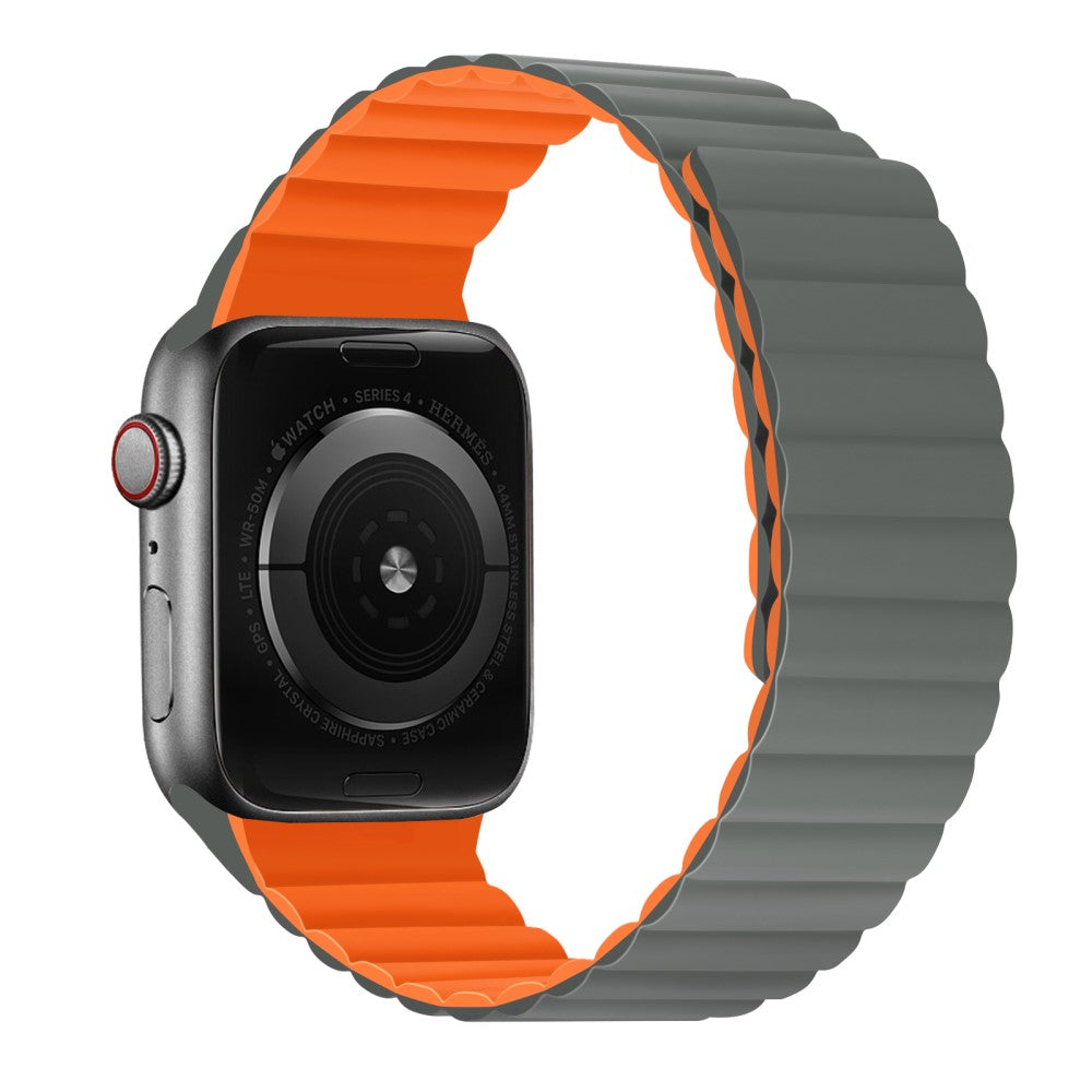 Rigtigt hårdfør Apple Watch Series 7 45mm Silikone Rem - Sølv#serie_7