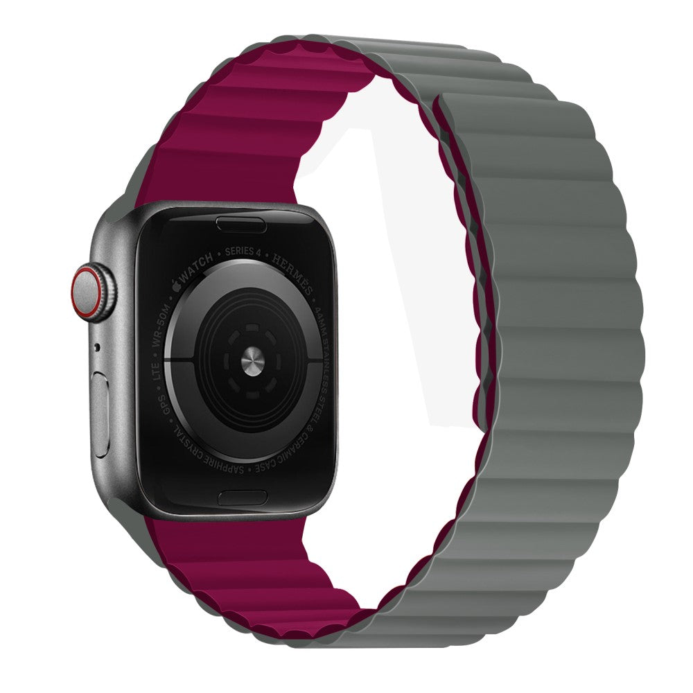 Rigtigt hårdfør Apple Watch Series 7 45mm Silikone Rem - Sølv#serie_9