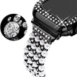 Pour Apple Watch Series 7 45mm Bracelet en métal et strass solide