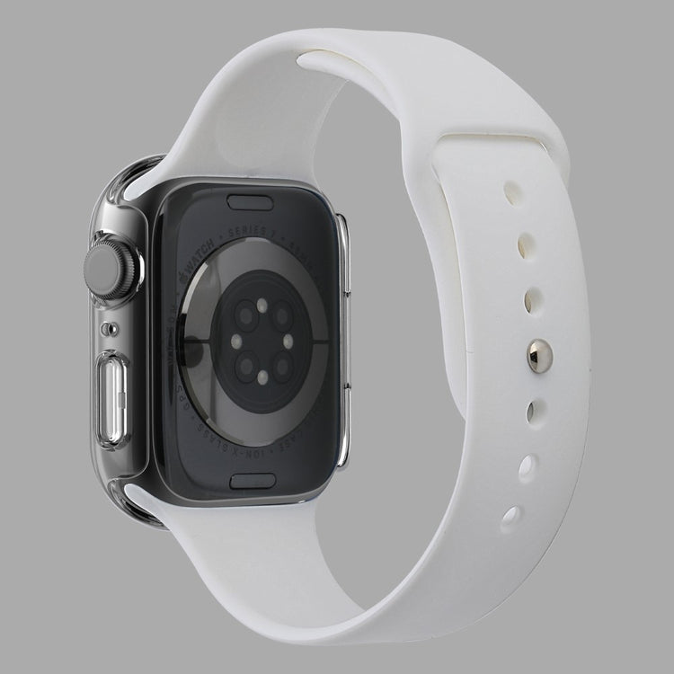 Apple Watch Series 7 45mm Silikone Rem med Cover og Hærdet Glas - Gennemsigtig#serie_3