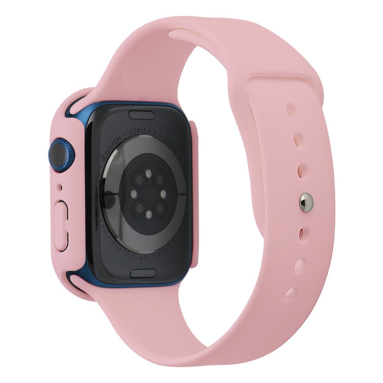 Apple Watch Series 7 45mm Silikone Rem med Cover og Hærdet Glas - Pink#serie_6