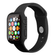 Pour Apple Watch Series 7 45mm sangle en silicone avec coque et verre trempé.