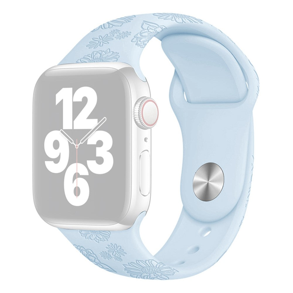 Super kønt Apple Watch Series 7 45mm Silikone Rem - Blå#serie_21
