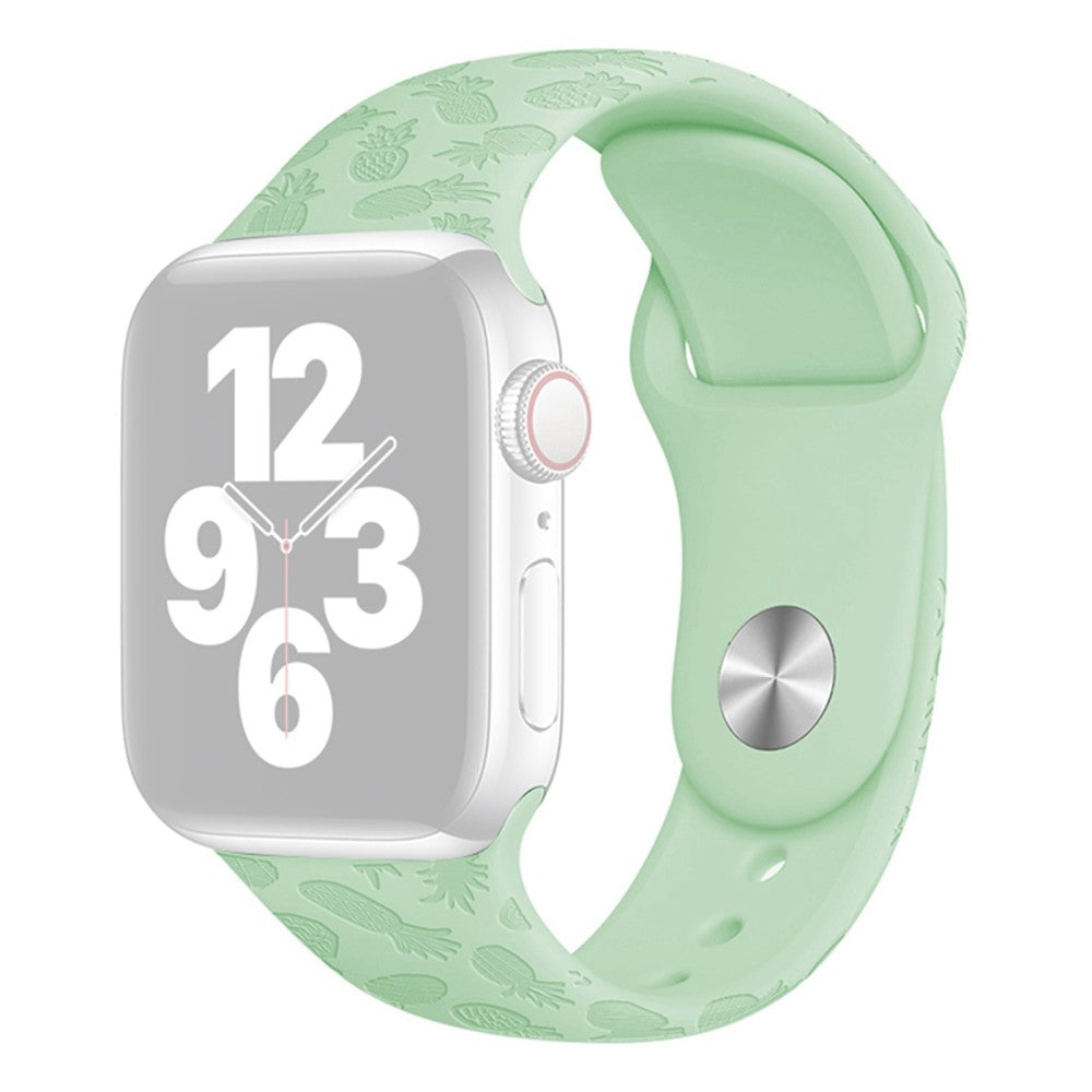 Super kønt Apple Watch Series 7 45mm Silikone Rem - Grøn#serie_6