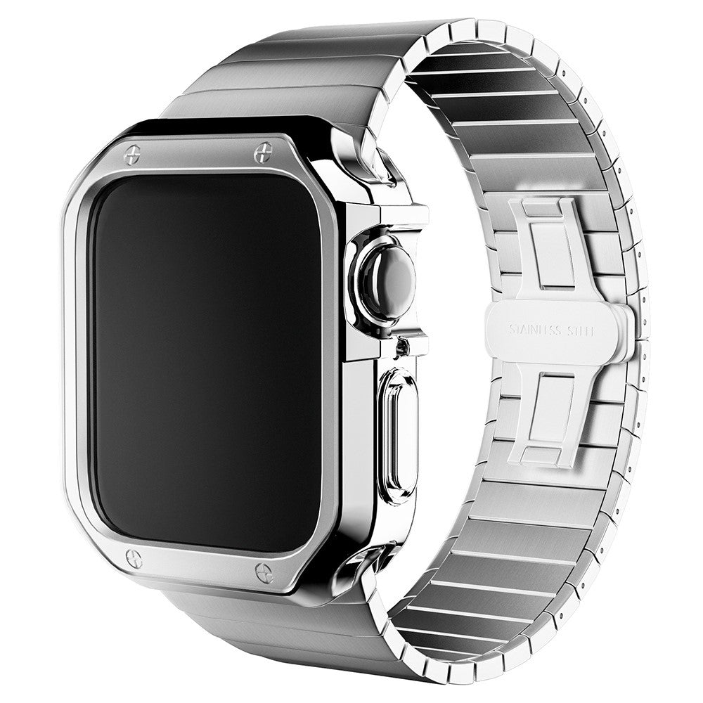 Apple Watch Series 7 45mm  Silikone Bumper  - Sølv#serie_2