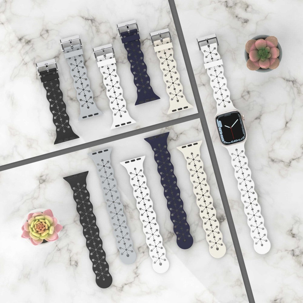 Vildt fed Apple Watch Series 7 45mm Silikone Urrem - Brun#serie_1
