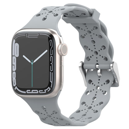Vildt fed Apple Watch Series 7 45mm Silikone Urrem - Sølv#serie_4