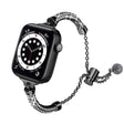 Pour Apple Watch Series 7 45 mm, bracelet en métal et strass résistant.