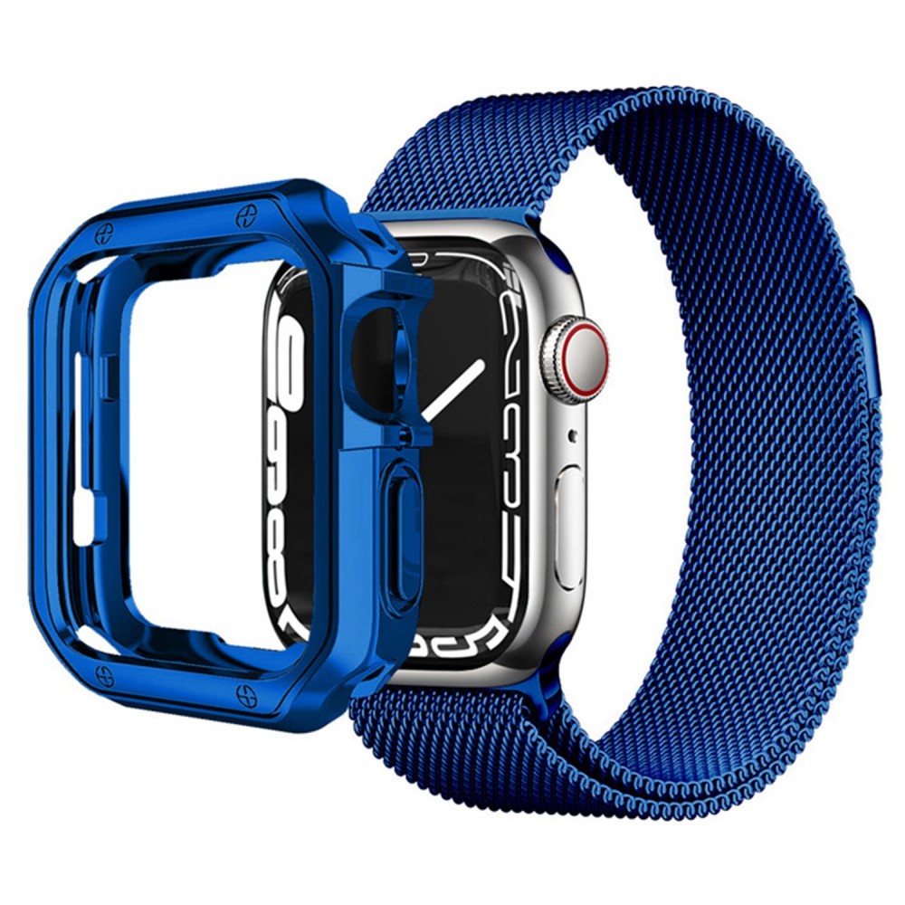 Apple Watch Series 7 45mm  Silikone Bumper  - Blå#serie_4