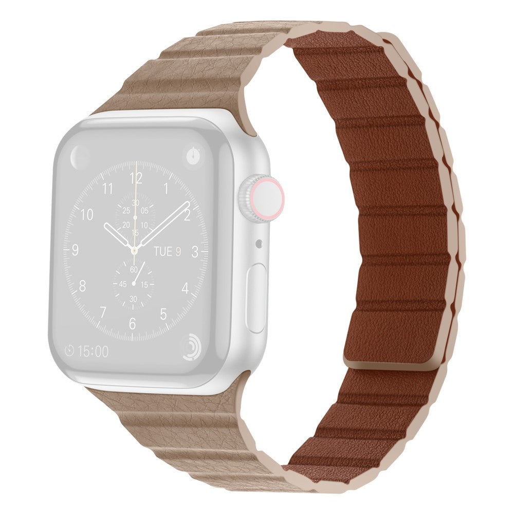 Meget godt Universal Apple Ægte læder Rem - Beige#serie_9