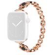 Très élégant Universel Apple sangle en métal et strass.