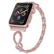 Très élégant Universel Apple sangle en métal et strass.