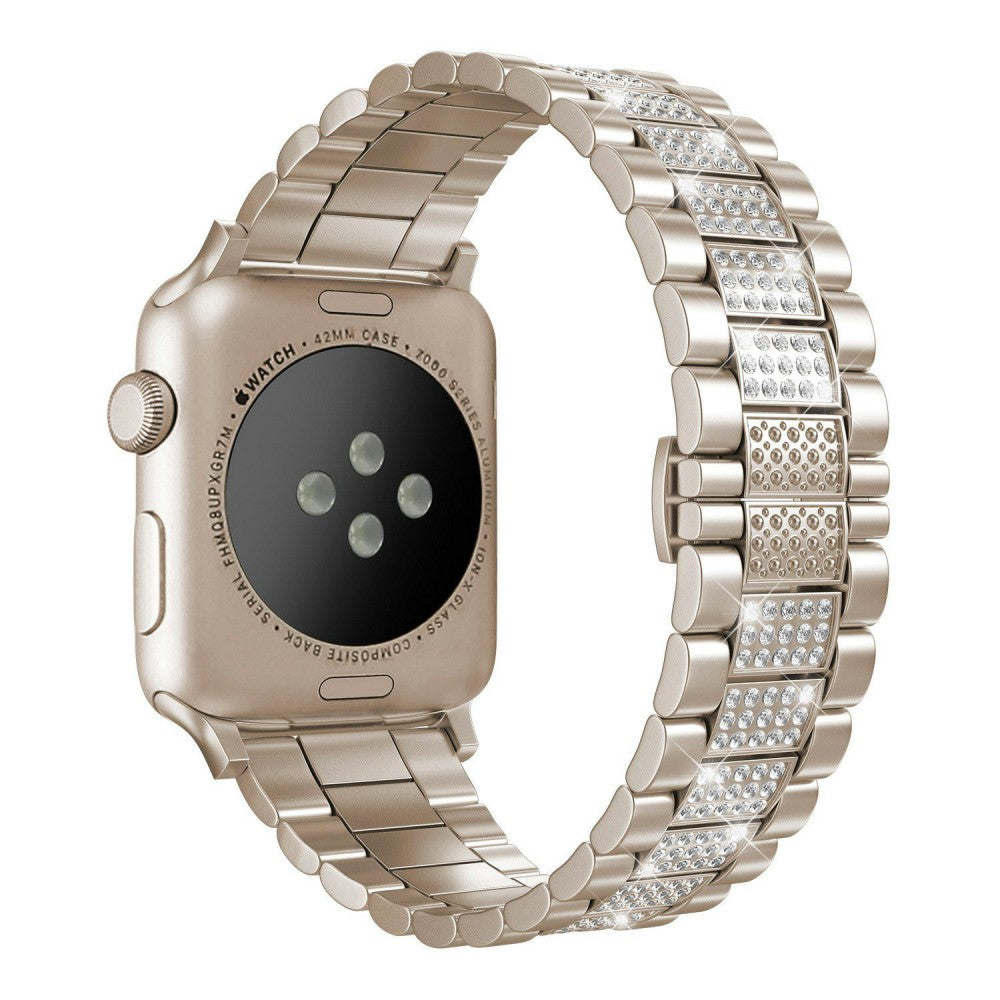 Rigtigt kønt Universal Apple Metal og Rhinsten Rem - Guld#serie_2