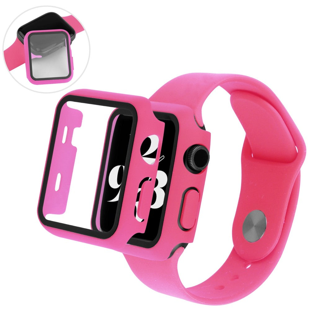 Vildt Fed Apple Watch Ultra Cover med Skærmbeskytter i Plastik og Hærdet Glas - Pink#serie_15